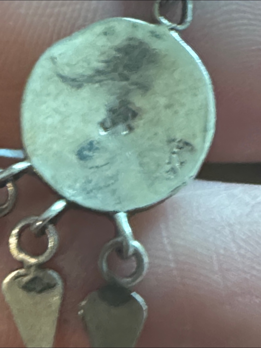 Vintage Sterling Silver Drop Earrings with Turquoise - Picture 4 of 4